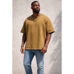 Balenciaga Yeezy Gap Engineered Fleece Yoke Tee Shirt – Bronze – Size Medium NWT